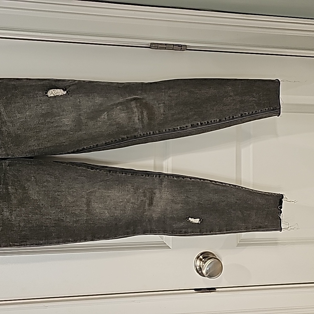 Spanx Gray Distressed Slim Built-in In Shaping Panel High Waist Jeans - Size S/P - Picture 7 of 12